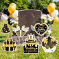 Sieral 6 Pcs Black Gold Happy Birthday in Heaven Decor Funeral Grave Sign - style: Black Gold