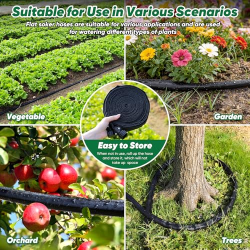 Drip Hose 50FT With Drip Irrigation System, Linkable Soaker Hoses
