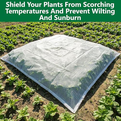 9.9 x 9.9 Ft Plant Sun Shade Cloth, 60% Shading White Sun Protection Net - color: 3x3m