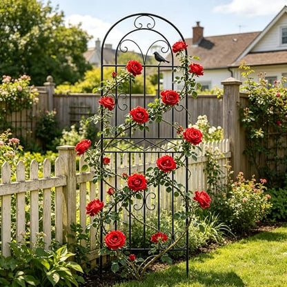 2 Pack 59"x19.7" Metal Gardon Trellis for Climbing Plants Flowers Outdoor, - size: 2P: 59" H x 19.7" W