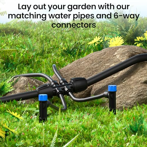 MIXC 50FT 1/2" Irrigation Tubing, 0.7" OD x 0.5“ ID Hose with 4 Connectors - size: 50FT 1/2'' Main Tube