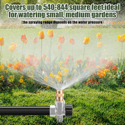 Tioncy 4 Pack Metal Lawn Sprinklers with Adjustable Brass Nozzle, Grey - color: Gray