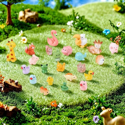 Fairy Garden Accessories, 50 Pcs Mini Resin Animals Miniature Figurines