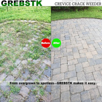 GREBSTK Crack Weeder Crevice Weeding Stainless Steel Tool Adjustable, 63 in