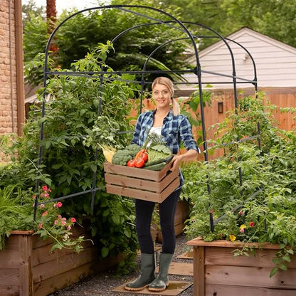 AlisisFores Garden Arch Trellis, 7.2 ft Height, Black - size: 7.2'