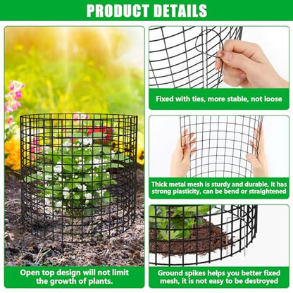 5 Pack Plant Protectors from Animals, 13x12" Plant Cages for Outdoor Plants - size: 5 PACK-13x12inch