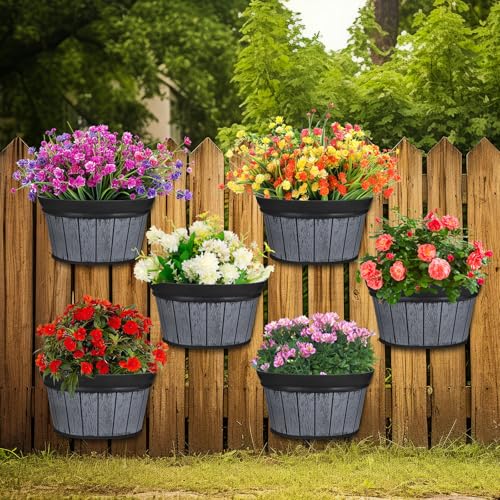Layhit 6 Pcs Wall Hanging Planters, 10 Inches, Black - color: Black, size: 10 Inches