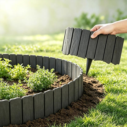 11.42 inch x 8pcs Garden Edging Border Grey Light Easy Install - color: 8pc-Grey