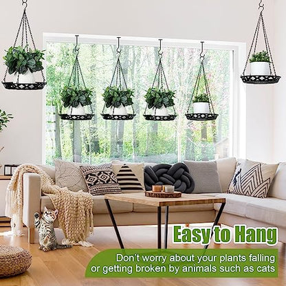Enhon 3 Pack Plant Hanger, 12" Metal Hanging Planter for Indoor Plants