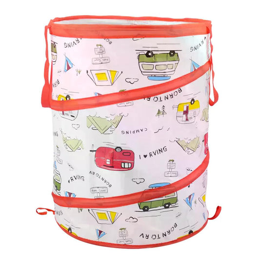 Portable 30 Gallon Pop-Up Trash Can for Camping - Collapsible, Lightweight, Easy Setup
