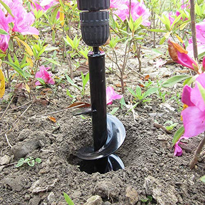 Auger Drill Bit for Planting - 3"X12" Heavy-Duty Garden Auger Spiral Drill Bit - Bulb Planter Tool & Auger Post Hole Digger - 3/8" Hex Drive Drill - color: black, size: 3"x12"