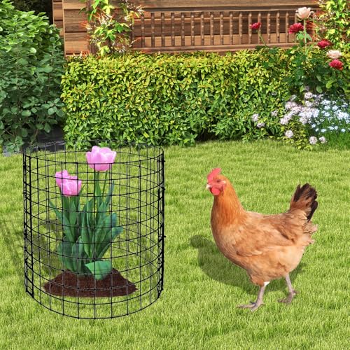 Eunika 18 Pcs Round Plant Protector from Animals, 6 Pack 12" x 12" - color: Black-18pcs