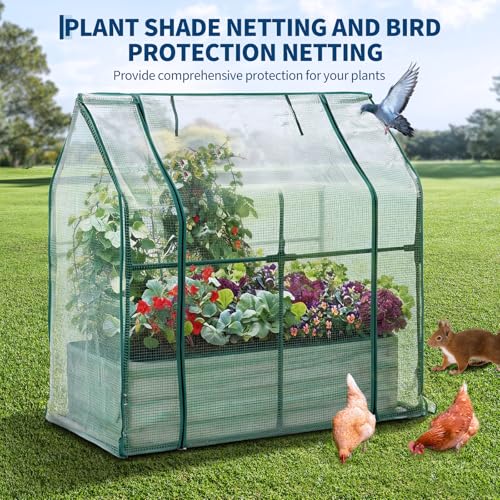 Garvee 4x2x1 FT Raised Garden Bed with PE Cover & Self-Watering System - color: Beige W/ Pe Cover, size: 4x2x1 ft