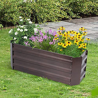 LuxenHome Galvanized Raised Garden Bed Kit, 32"