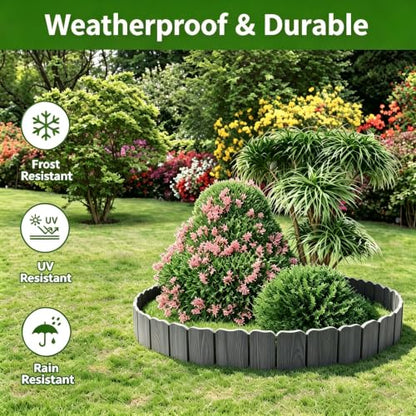 11.42 inch x 8pcs Garden Edging Border Grey Light Easy Install - color: 8pc-Grey