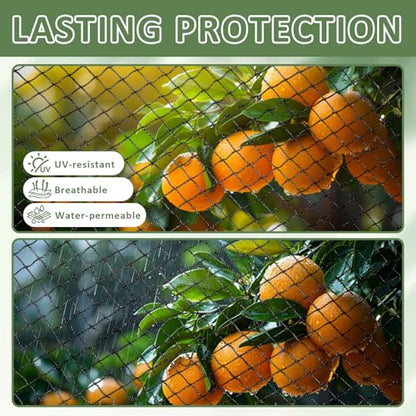Heavy Duty Garden Netting with 5/8" Mesh, 50x50 Ft Extra Strong Woven Poultry Netting Plant Protection Netting for Fruit Trees, Vegetables & Flowers, Animal Fencing Against Birds, Deer, Poultry - size: 50ft x 50ft