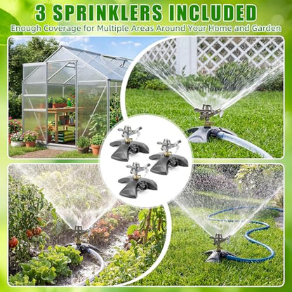 Reallnaive 3 Pcs Pulsating Sprinklers for Yard ABS Weighted Base - style: ABS Base