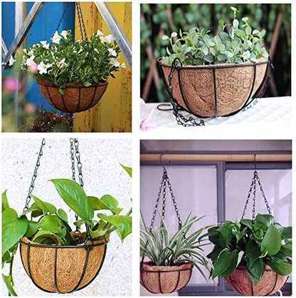 2Pcs 8 inch Round Coco Liners for Hanging Basket Coconut Fiber Planter Inserts Replacement Liner for Garden Flower Pot (Liners Only, Basket Not Included), 8in/2Pcs - size: 8in-2pcs-2019