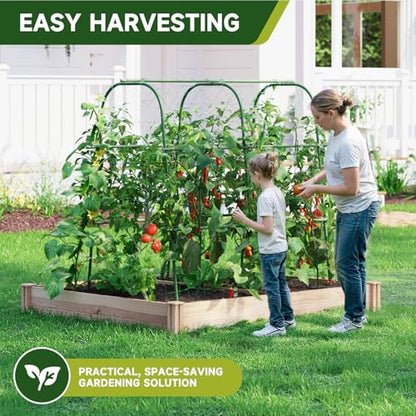 HIRALIY Cucumber Trellis for Climbing Plants, 4ft Tall, Green - size: 48"L x 31"W x 48"H-Tunnel Trellis
