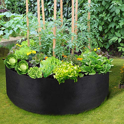 100 Gallon Large Grow Bag, Heavy Duty Fabric Round Raised Garden Bed - size: 100 Gallon (50" D x 12" H)