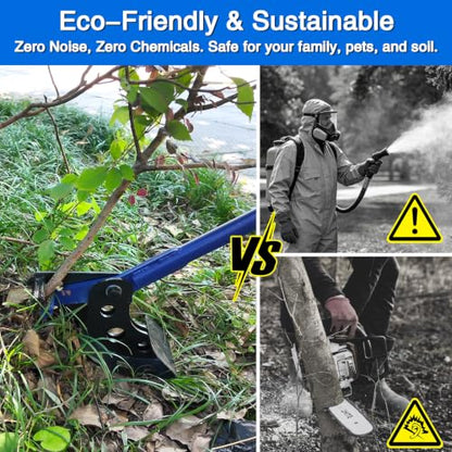 Sapling Puller Tool & Tree Puller Heavy Duty Root Puller for ¼" - 2 " Woody Stems 56" High Leverage Manual Tree Root Remover Fully Uproots Trees, Shrubs| Ergonomic Garden Tool for Farming, Forestry