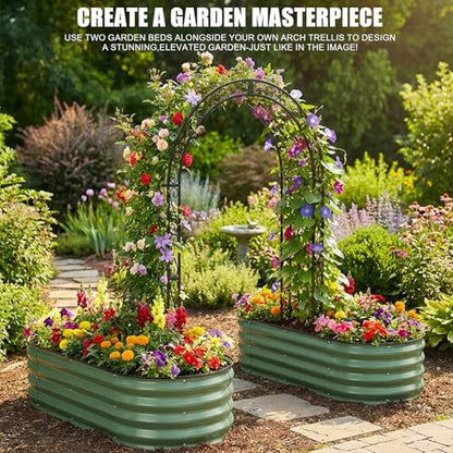 2Pcs Galvanized Raised Garden Bed Kit Outdoor 4x2x1ft, OliveGreen - color: 0live Green