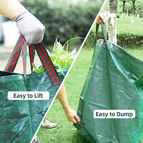 Leaf Bags, 2-Pack 72 Gallons Reusable Yard Waste Bags with 4 Handles
