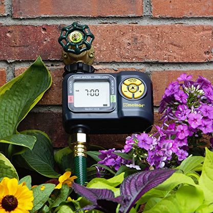 Melnor 65138AMZ AquaTimer Digital Hose Timer, 1-Zone Timer, QuickConnect Bundle, Black, Yellow - size: 1-Zone Timer
