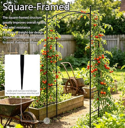 Metal Garden Arbors 93" Thickened Arch Trellis for Climbing Plants - color: Square