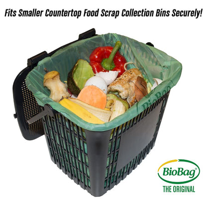 2.6 Gallon Compostable Food Scrap Bags by BioBag, 100 Count, BPI Certified, Meets ASTM D6400 Standards, Made in USA, Kitchen Counter Bin Liners - style: 2.6 Gallon
