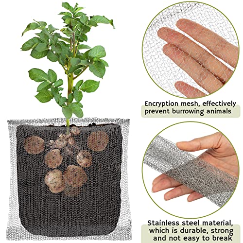 Shimeyao 12 Pcs 12 Pcs Gopher Baskets Plant Root Gopher Wire 1/3/5 Gallon