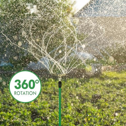 RESTMO 3-Arm Sprinklers for Yard with Adjustable Telescoping Base