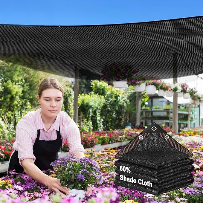 60% Shade Cloth 8x16ft, Heavy Duty Sun Shade for Garden, Greenhouse&Patio - size: 60%-8x16ft(2.4x4.8m)