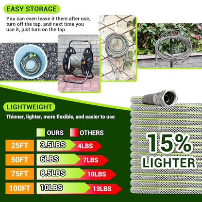 75 FT Heavy Duty Garden Hose, 1/2 ID x 75FT Durable Outdoor Water Hose - size: 75FT
