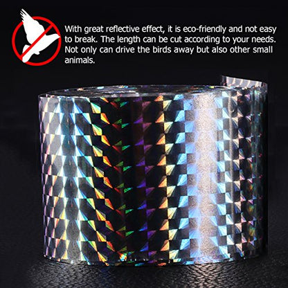 XPCARE Bird Scare Tape, 150ft x 2in Reflective Tape - size: 150ft