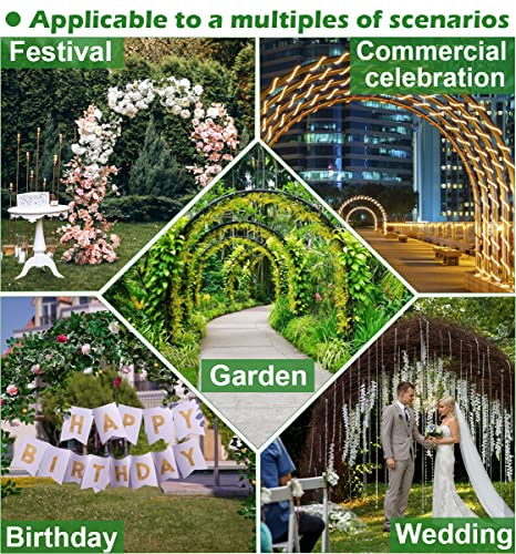 Queension Extra Large Garden Arch 7.2Ft Wide 9.2Ft High, Gold - color: Gold, size: 9.2FT