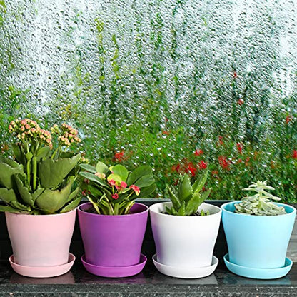 TDHDIKE 10 Pcs Plastic Planters Indoor Flower Plant Pots (5color) - color: 5color 25