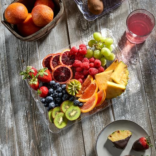 Plasticpro Plastic Serving Trays - Serving Platters Rectangle 9X13 Disposable Party Dish 8 Clear - color: Clear