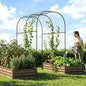 3 in 1 Galvanized Raised Garden Bed with 87" H Arch Trellis - color: Wood Grain, size: 71" Lx 35.4" Wx 12"H