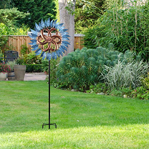 Wind Spinners Outdoor, Dual-Rotationl Wind Sculptures Windmill for Yard