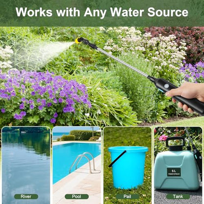DZ Duozhan Battery Powered Sprayer Wand, Electric Garden Sprayer 9.8ft - size: 9.8feet