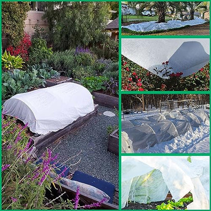 Garutom Plant Covers Freeze Protection 10ft x 50ft 1.1 oz Frost Cloth Plant Freeze Protection, Frost Blankets for Outdoor Plants Winter or Floating Row Covers Shade Cloth for Gardens, Vegetables - size: 10 x 50 ft