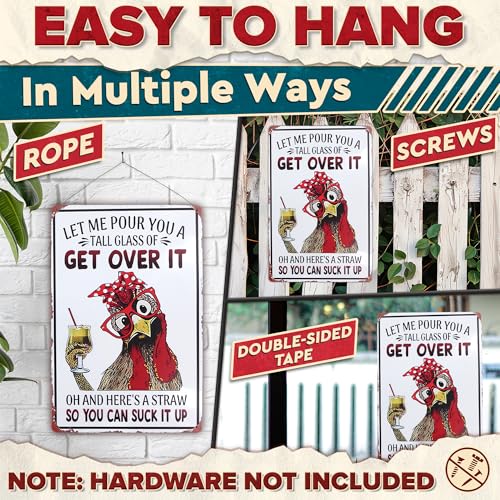 Metal Signs for Outside and Inside, 8 x 12 In, Funny Tin Wall Art - color: Let Me Pour You