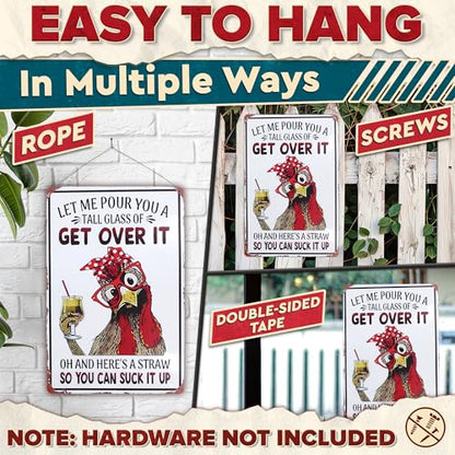 Metal Signs for Outside and Inside, 8 x 12 In, Funny Tin Wall Art - color: Let Me Pour You