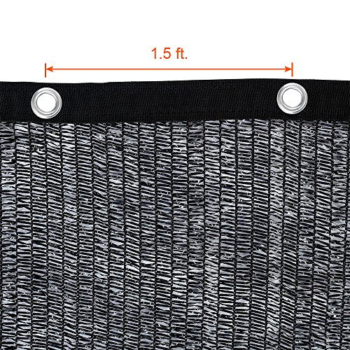 Agfabric 50% Sunblock 10’ X 16’ Shade Cloth with Grommets for Garden Patio, Black - size: 10 x 16 ft - 50%