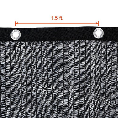 Agfabric 12 X 20ft 50% Sunblock Shade Cloth with Grommets for Garden Patio, Black - size: 12 x 20 ft - 50%
