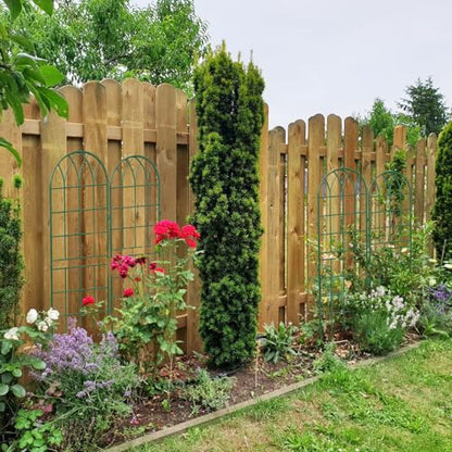 DoCred 4 Pack Garden Trellis for Climbing Plants, 59 Inch Metal Trellis - color: Green, size: 59''H x 16''W/4 Pack