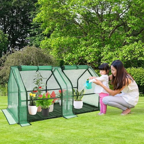 U'Artlines Portable Mini Greenhouse Small Green House 47x24x24 Inch - size: 47x24x24 Inch