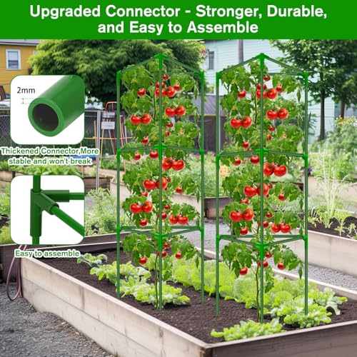 4 Pack Tomato Cages for Garden, Tomato Cage Trellis, Garden Cage Heavy Duty - color: 4 Pack