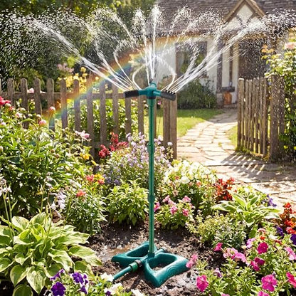 Rotating Lawn Sprinkler with Adjustable Riser